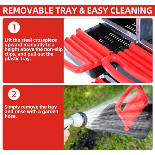 Chicken Nesting Boxes with Cleanable Pull-Out Trays - 10 Hole Metal Rollaway Nest Box for Laying Hens, Wall Mount or Placed Design for Easy Egg Collection & Cleaning