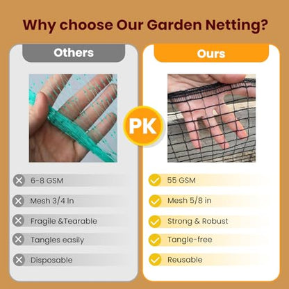 Deer Fence Netting,Plastic Mesh Fence 6.5x50ft,Reinforced Edges 55gsm Heavy Duty Animal Barrier,Ideal for Garden Netting,Against Bird,Temporary Fence,Fruit Plant Protection,Black - size: 6.5ft*50ft
