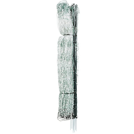 Premier 1 PoultryNet® 48"H x 100'L Portable Electric Single Spike Fence | Rigid PrimaPosts™ for Extra Strength | Green/White Fence for Chickens, Ducks, Geese - color: Single Spike, Green/White
