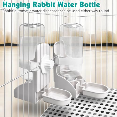 kathson Rabbit Water Bottle, 17oz Hanging Water Fountain Automatic Dispenser No Leak WaterFeeder for Bunny Chinchilla Guinea Pig Hedgehog Ferret - size: 1PCS Water Dispenser, White