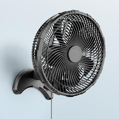 Koonie 12 Inch Wall Mount Fan, Quiet Wall Fan with Timer, 9.8ft Wired Remote, 80° Oscillation, 100° Adjustable, 3 Speeds High Velocity for RV Bedroom Kitchen Office Garage - color: Black Fan, size: 12in