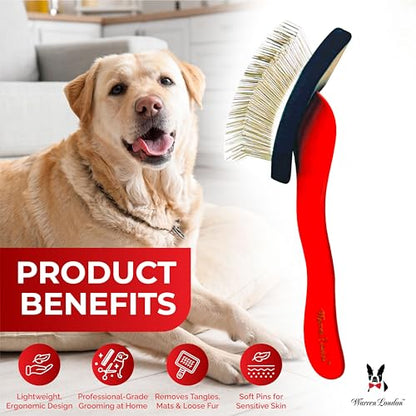 Warren London FurBreeze Pro Max Doodle Brush for Dogs – 4" x 3" Grooming Brush for Long & Thick Coats – Removes Mats & Tangles – Ideal for Goldendoodles, Poodles, Labradors – Professional Groomers - style: FurBreeze Pro Max Large