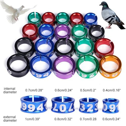 Plastic Clip Quail Leg Bands 80pcs Bird Aluminum Ring with Word ID 4/5/6/7mm Bird Ring Pigeon Foot Ring Bird Outdoor Flying Training Tool(5mm) - color: 5mm