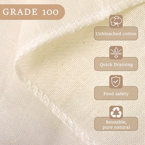 Cheese Cloths, 3Pcs 36x36 Inch Grade 100 Precut Cheese Cloths for Straining, Cotton Unbleached, Reusable Muslin Cheesecloth for Straining, Making Yogurt, Cooking Turkey, Crafts - 9 Sq.Ft - size: 3Pcs-36x36 inch