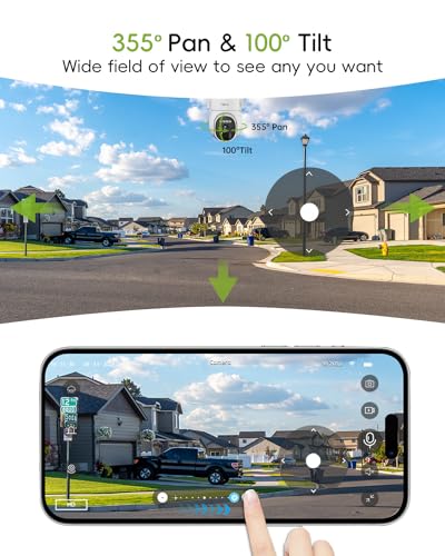 2.4G/5G Security Cameras Wireless Outdoor, 2K Solar Camera for Home Security, 360° PTZ/3MP Color Night Vision/Battery Powered/2Way Talk/Compatible with Alexa/IP66 Waterproof(2 Pack) - color: White - 2 Pack Solar Cam