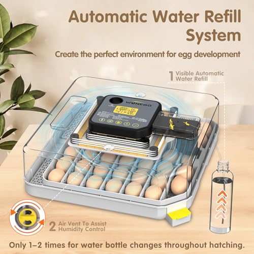 Egg Incubator 48 Eggs Automatic Egg Turning Chicken Incubators for Chicken, Ducks, Goose, Pigeon, Quail, Parrot Incubator for Farm - size: 48 chicken eggs
