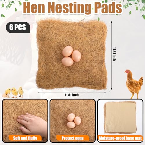 2 in 1 Solar Chicken Coop Light with Timer 6 Pcs Nesting Pads, Hanging Ceiling Pendant Heating Light for Poultry Farms Rechargeable Waterproof Solar Shed Lights for Bullpen Pig Yard Patio