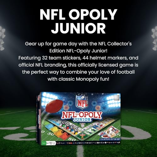 MasterPieces Kids & Family Board Games - NFL Opoly Jr. - Officially Licensed Board Games for Kids, & Family - style: NFL