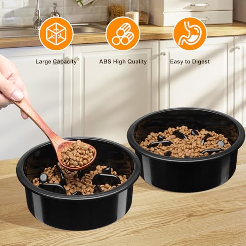 COMESOON Slow Feeder Dog Bowl, Slow Down Eating Anti-Choking Bloat Stop Maze Design Dog Dishes Fit for COMESOON Bowl Stand DB-G03/DB-B03, Black - color: Slow feeder bowl