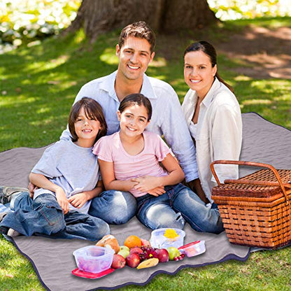 Waterproof Warm Fleece Outdoor Blanket Extra Large Lightweight Portable with Carry Bag for Stadium, Picnic, Camping, Beach, Dogs, Sofa - color: Navy Blue
