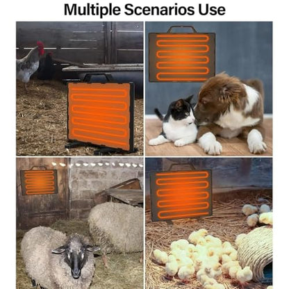 Chicken Coop Heater, 140W Electric Brooder Heater, Poultry Heating Panel, with Handle, Can Be Hung, Temperature Adjustable, for Inside and Outdoor Pet