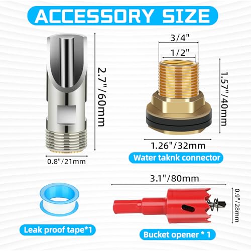 6PCS Pig Waterer Nipple, Automatic Pig Nipple Water Drinker for Barrel Kit, Stainless Steel Hog Water Drinker Feeder with Brass Waterer Tank Connectors Kit for Pig Goats Swine Piglets Drinking - color: Coppery-6 Pcs