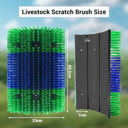 3PCS Heavy-Duty Livestock Scratching Brush, Wall-Mount Grooming & Back Scratch Brush for Horse, Cow, Goat, Pig - Easy Mount Durable Animal Brushes for Pasture, Barn & Stable - color: Blue-green