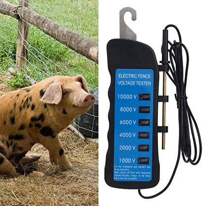Electric Fence Voltage Meter Tester, Digital Farm Equipment for Testing Fences, Range 1000V-10000V