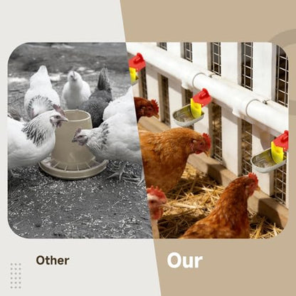 12 Pcs Automatic Chicken Water Cups, Stainless Steel Poultry Drinker Bowls, Self-Filling Waterer for Ducks, Rabbits, Geese & Quails, Fits 5 Gallon Bucket and PVC Pipe Poultry Watering System
