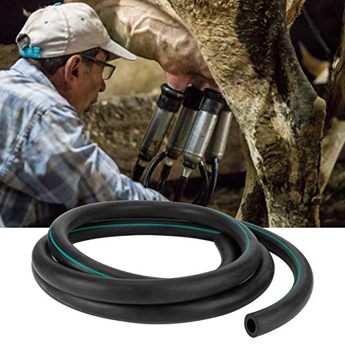 G3 / 8 Milking Machine Hose 3 Meter | Food - Grade Black Rubber Replacement Tube | Abrasion & Pressure Tolerant for Livestock Dairy Farm | Milk Collector to Bucket Pipe