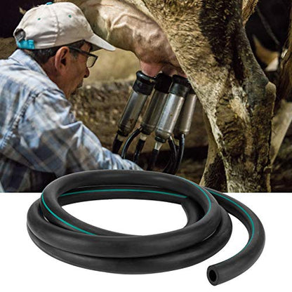 G3/8 Milk Hose, Flexible Black Rubber Milking Machine Tube Pipe, Food - Grade Safe Durable Replacement Part for Livestock Milker, Wear - Pressure - Accessor