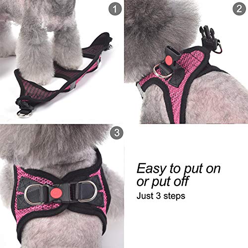 Dog Harness Step-in Breathable Puppy Cat Dog Vest Harnesses for Small Medium Dogs - color: Black, size: Medium (Chest 13.5''-16.5'', Weight 10-15 lb)