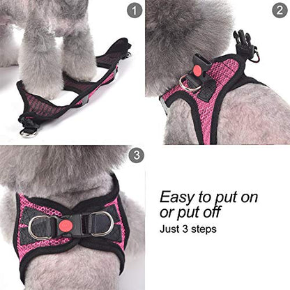 Dog Harness Step-in Breathable Puppy Cat Dog Vest Harnesses for Small Medium Dogs - color: Black, size: Medium (Chest 13.5''-16.5'', Weight 10-15 lb)