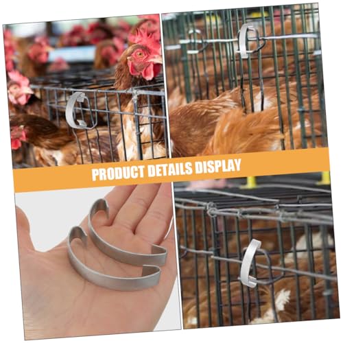 HANABASS 20pcs Steel Chicken Cage Door Hooks Simple Installation Metal Snap Hooks for Poultry Breeding Equipment Convenient Design for Bird Cages