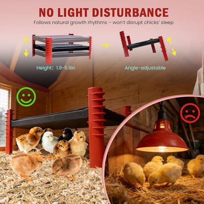 200W Chick Brooder Heater Plate, 2-in-1 Adjustable Radiant Brooder Plate for Chicks & Poultry, Smart Thermostat, 16"x12", Safe & Energy Saving, Ideal for Brooders & Small Chicken Coops