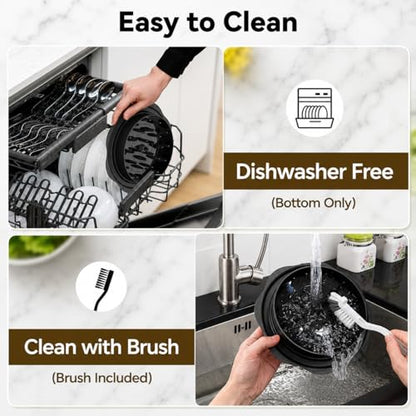 Premium Large Chicken Shredder Tool with Suction Base 2026 – Twist Meat Shredder with Ergonomic Handle & Anti-Slip Grip – Transparent Lid for Easy Shredding Chicken & Beef - color: Black