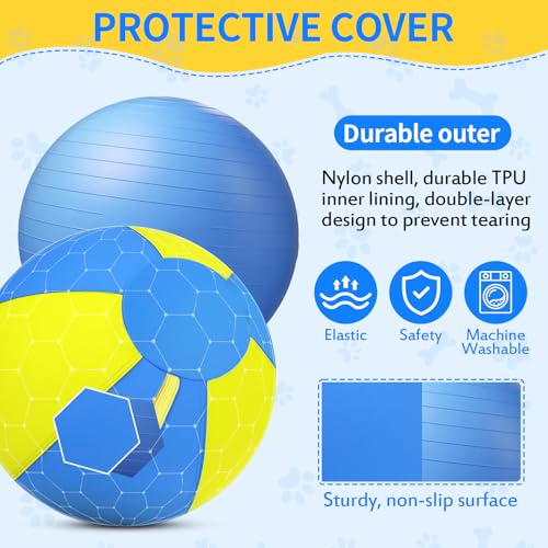18 Inch Herding Ball for Dogs with Durable 1000D Oxford Cover - Interactive Dog Toy with Handles for Medium Breeds, Anti-Burst & Heavy Duty Herding Ball for Australian Shepherds, Border Collies