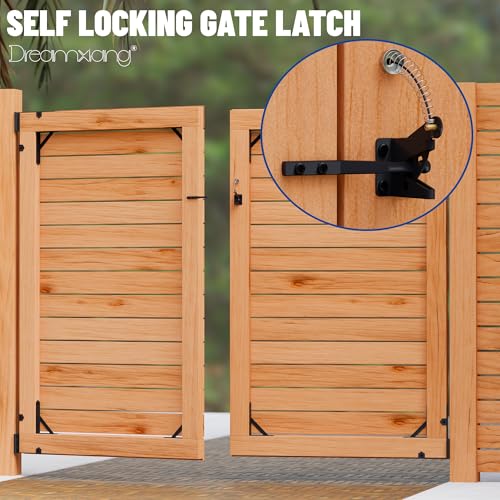 Gate Corner Brace Bracket Anti Sag Gate Frame Kit with Self-Locking Gate Latch, Heavy Duty Gate Repair Kit for Wooden Fence, Driveway Gates, Shed Doors, Wood Windows,Gate Support Hardware Kit, 1 Pack