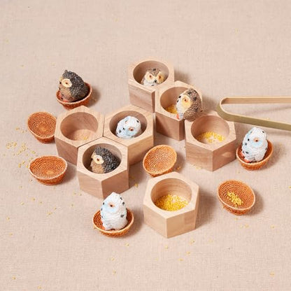 Sorting Stacking Wooden Toys for Toddlers, Owl Montessori Toys Toddler Sensory Bin Tool Toy, Wood Owl House Fine Motor Skill Toy Early Learning Preschool Educational Gift for Kids - style: Owl Toys