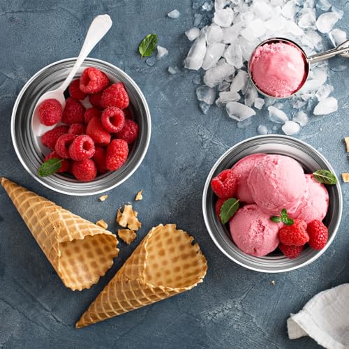 Funnymoom 8 Pack 34 oz Stainless Steel Bowls Double Walled Insulated Soup Ice Cream Metal Mixing Nesting Bowls for Serving Soup Rice Cereal - size: 34 oz