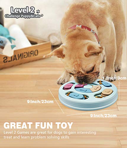 Joansan Interactive Dog Puzzle Game Toys, Dog Enrichment Toys for Puppy Mentally Stimulating Treat Dispenser Dog Treat Puzzle Feeder for Small,Medium and & Large Dogs Treat Training (Blue) - color: Blue