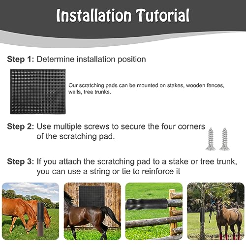 Middle Livestock Scratching Brush Horse Scratching Post Pad, Horse Cow Scratching Post for Grooming, 21.65" x19.68" Horse Scratcher Brush for Cattle Horse Cow Dogs Pigs - size: M