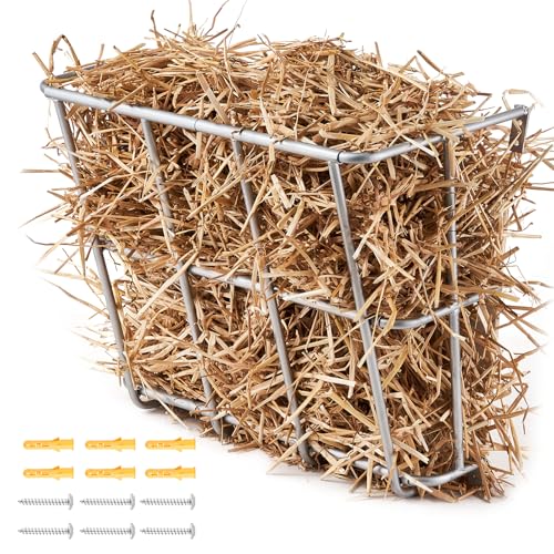 VEVOR Livestock Feeder, 18.5 Gallons Large Capacity, Heavy-Duty Steel Goat Hay Rack, 24.4" Long Wall Mounted Horse Hay Holder, Multiple Sided Feeding Rack for Sheep Farm Livestock Indoor Outdoor - size: 18.5 Gal