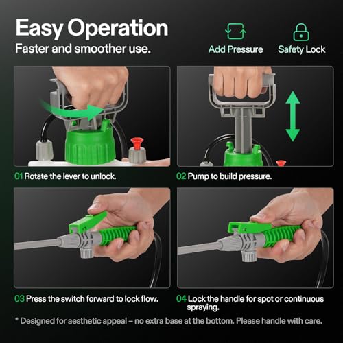 VIVOSUN 2.1 Gal/8L Pump Sprayer, Garden Water Sprayer for Plants, Weeds & Lawn Care, with 3 Nozzles, 50'' Long Hose & Pressure Relief Valve - size: 2.1 gal