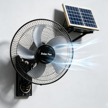 16" Solar exhaust chicken coop fan,wall mounted fan with remote,for outdoor gazebo patios Barn Garage,AC/Solar Dual Power, 90° Oscillating Cooling System