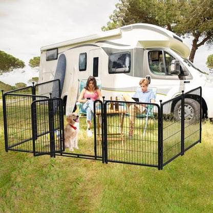 Getlay Garden Fencing 36 Inch High, 4 Panels Total 8.9 Ft(L) Dog Fence Outdoor for Yard, 4 One-Sided Plate, No Door, Anti Dig Fence Barrier, Dog Pen, Rabbit Fences, Garden Fences and Borders - size: 36''(H)-4panels-8.9ft(L) no gate