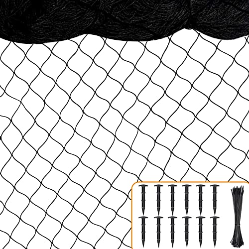 BSTPCOO Bird Netting 50ft x 100ft, Heavy Duty Garden Net 1 inch Mesh Nylon Nettings for Chicken Coop Roof, Poultry Netting Deer Fence Trellis Net for Fruits Trees Plants - size: 50'×100'-1''