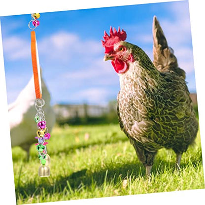 Abaodam 1pc Chicken Mirror Toy Bird Mirror Bell for Parrots Fun Plaything for Hens and Coop Pet Cage Accessory