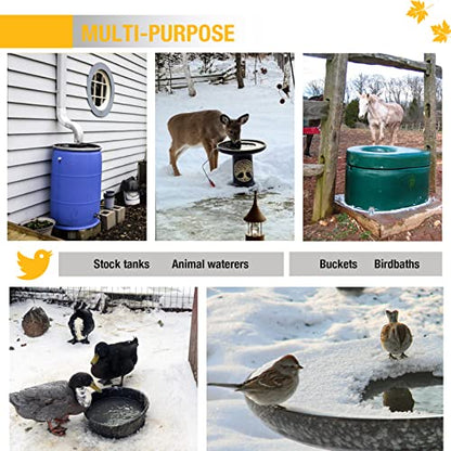 150W Chicken Water Heater, Submersible Bucket Heater Deicer for 5 Gallon, Heated Chicken Waterer for Winter, Freeze-Proof Poultry Waterer, Stock Tank & Water Trough Warmer for Livestock - size: 150Watt