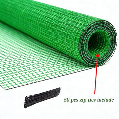 Garden Fence Temporary Fence, 4'x100' with 50 Zip Ties, Plastic Fencing Safety Fence Snow Fence, Construction Fencing for Yard, Deer, Pet, Rabbits, Chicken, Dogs, Animal Barrier, Green - size: 4ftx100ft
