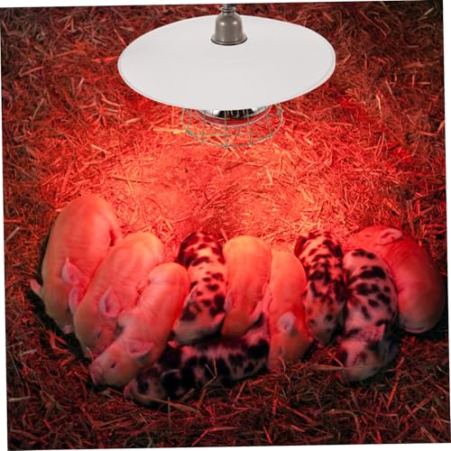 Mikikit Poultry Heat Lamp Guard Metal Reptile Lampshade for Chickens Pigs and Sheep Easy to Install Sturdy Heat Distribution Multi Environment Use Farm Accessory
