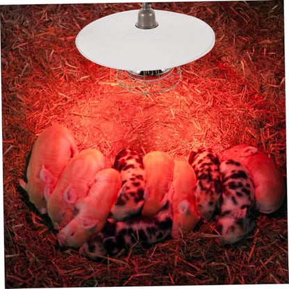 Mikikit Poultry Heat Lamp Guard Metal Reptile Lampshade for Chickens Pigs and Sheep Easy to Install Sturdy Heat Distribution Multi Environment Use Farm Accessory