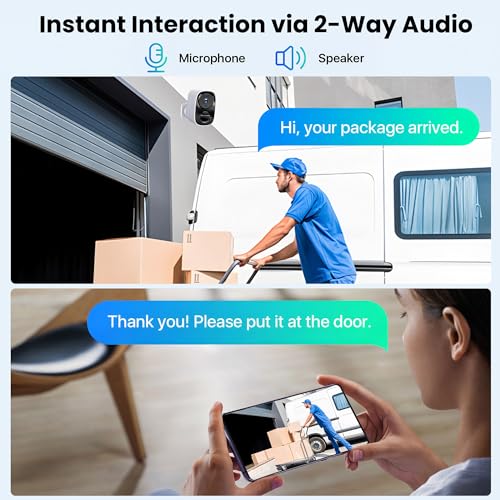 2026 Upgraded 2K Security Cameras Wireless Outdoor (2 Pack), Free Cloud Storage, Long Battery Life, AI Motion Detection, Spotlight & Siren, Waterproof, WiFi Surveillance Outdoor Camera with 2-Way Talk - color: White - 2 Pack Camera