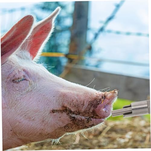 UPKOCH Stainless Steel Pig Waterer Nozzle Ergonomic -Splash Drinking Dispenser for Livestock Farms Automatic Nipple Waterer for Portable and Easy to Install