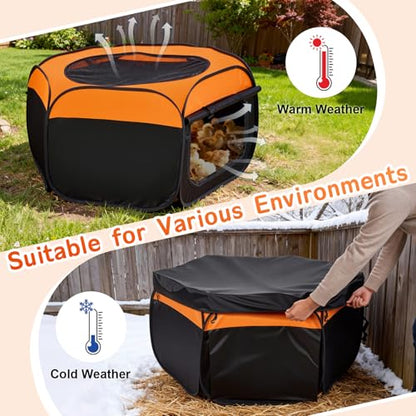 Brooder Box for Chicks Starter Kit,Dual Doors Chicken Brooder Playpen with Chick Heating Plate,Nesting Pad,Feeder & Waterer,Portable Chick Enclosure for Baby Chicks,Ducks & Quail,Holds Up to 15 Chicks