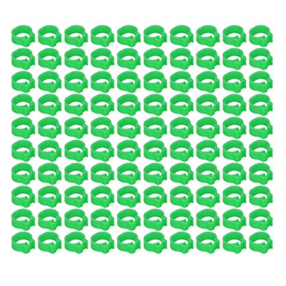 Omabeta 100PCS Reusable 8mm Pigeons Identification Leg Rings for Easy Dovecot Management and Marking, Lightweight Plastic Bands for Poultry Supplies (Green) - color: Green