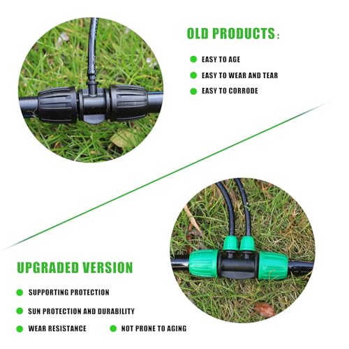 10 Pcs 1/2 to 1/4 inch Garden Hose Tubing Irrigation Fittings,4-Way Anti-Leak 1/2'' to 1/4'' Locked Barbed Drip Irrigation Tee Connectors (1/2"IDx0.6-0.63"OD) 1/2'' to 1/4'' Irrigation Tubing Fitting - size: 10 PCS 1/2" to 1/4" 4-Way Connectors