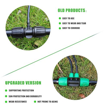 10 Pcs 1/2 to 1/4 inch Garden Hose Tubing Irrigation Fittings,4-Way Anti-Leak 1/2'' to 1/4'' Locked Barbed Drip Irrigation Tee Connectors (1/2"IDx0.6-0.63"OD) 1/2'' to 1/4'' Irrigation Tubing Fitting - size: 10 PCS 1/2" to 1/4" 4-Way Connectors