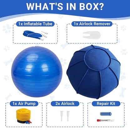 Herding Ball Toy for Dogs 3242432 Ball Set for Australian Shepherd, Interactive Dog Training Toys for Large Breeds Outdoor Play Exercise (Bright Blue,L)