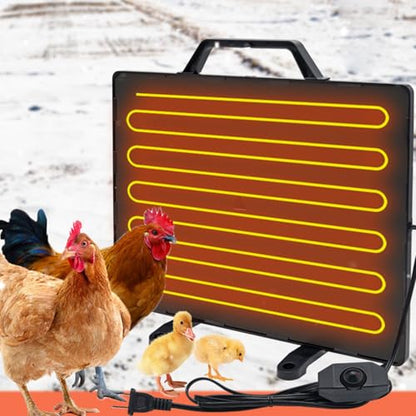 Buachois Chicken Coop Heater,18.9in Chicken Coop Heater with Adjustable Thermostat,160w Safe Electric Heating Panel for Chicks Brooder,Poultry Small Animals